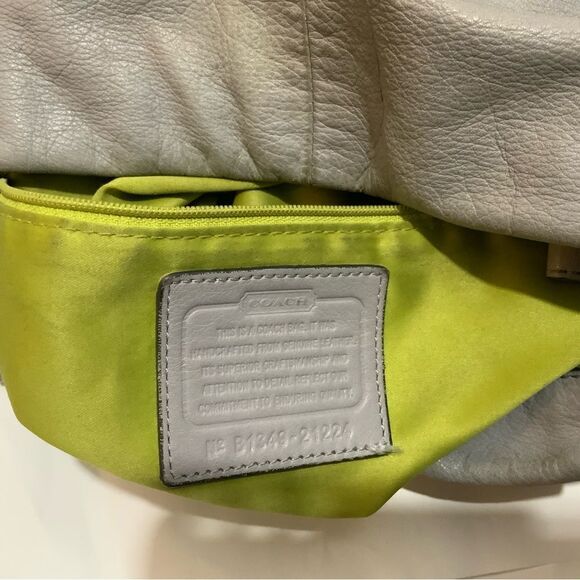 Coach Madison Isabelle Leather Hobo Purse Handbag Gray Crossbody 21224 - Picture 13 of 14